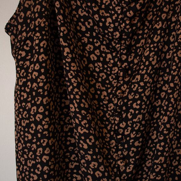 M Leopard Summer Tie Knot Animal Print Tank Blouse Glamorous Sheen Bow - Picture 5 of 6